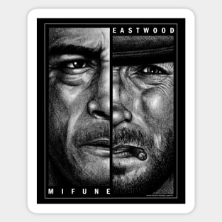 Mifune / Eastwood, Yojimbo, A fistful of dollars Sticker